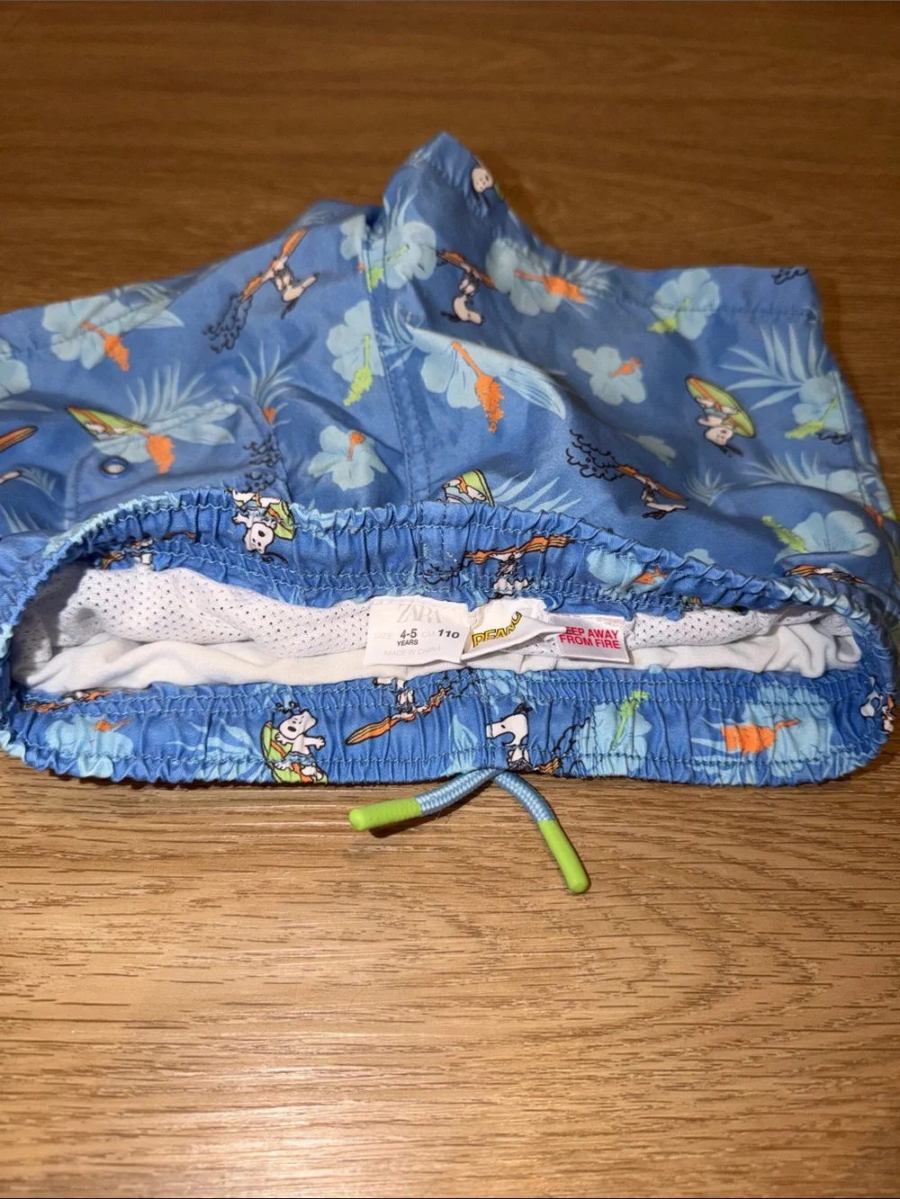Zara Light Blue Surf-Print Kids Swim Shorts